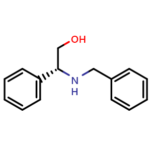Chemical structure of (R)-(-)-N-Benzyl-2-phenylglycinol , CAS 14231-57-3, AChemBlock W164045
