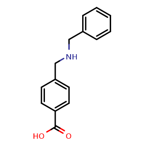 Chemical structure of 4-((Benzylamino)methyl)benzoic acid , CAS 190662-37-4, AChemBlock W164048