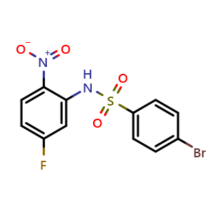 Chemical structure of 4-Bromo-N-(5-fluoro-2-nitrophenyl)benzenesulfonamide , CAS 1534688-91-9, AChemBlock W164051