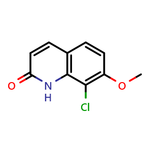 Chemical structure of 8-Chloro-7-methoxyquinolin-2(1H)-one , CAS 2101658-57-3, AChemBlock W164067