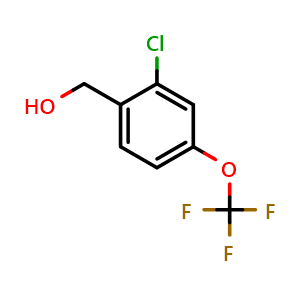 Chemical structure of (2-Chloro-4-(trifluoromethoxy)phenyl)methanol , CAS 1261822-74-5, AChemBlock W164072