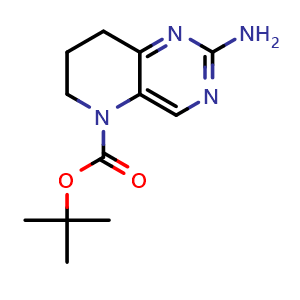 Chemical structure of tert-Butyl 2-amino-7,8-dihydropyrido[3,2-d]pyrimidine-5(6H)-carboxylate , CAS 1421312-14-2, AChemBlock W164105
