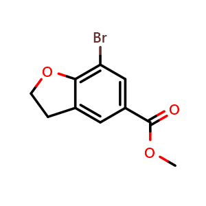 Chemical structure of Methyl 7-bromo-2,3-dihydrobenzofuran-5-carboxylate , CAS 2092670-06-7, AChemBlock W164111