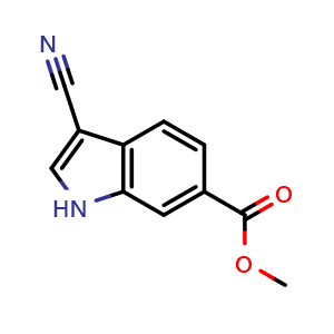 Chemical structure of Methyl 3-cyanoindole-6-carboxylate , CAS 1000576-51-1, AChemBlock W164120