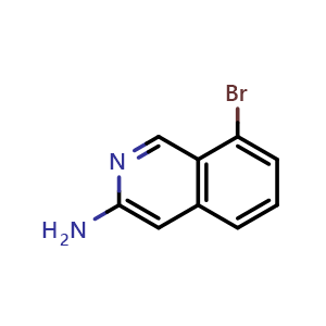 Chemical structure of 8-Bromoisoquinolin-3-amine , CAS 1260760-06-2, AChemBlock W164135