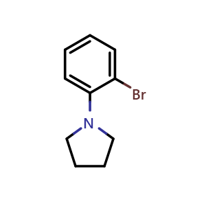 Chemical structure of 1-(2-Bromophenyl)pyrrolidine , CAS 87698-81-5, AChemBlock W164137