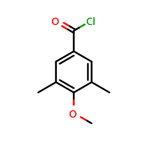 Chemical structure of 4-Methoxy-3,5-dimethylbenzoyl chloride , CAS 21668-34-8, AChemBlock W164142