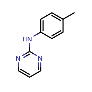 Chemical structure of N-(4-Methylphenyl)pyrimidin-2-amine , CAS 198711-26-1, AChemBlock W164143