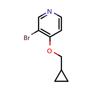 Chemical structure of 3-Bromo-4-(cyclopropylmethoxy)pyridine , CAS 1357095-18-1, AChemBlock W164144