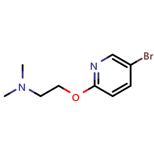 Chemical structure of 2-((5-Bromopyridin-2-yl)oxy)-N,N-dimethylethanamine , CAS 212961-35-8, AChemBlock W164158
