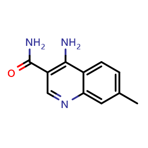 Chemical structure of 4-Amino-7-methylquinoline-3-carboxamide , CAS 68313-35-9, AChemBlock W164160