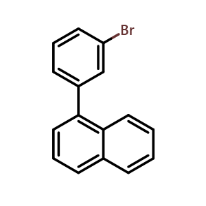 Chemical structure of 1-(3-Bromophenyl)naphthalene , CAS 853945-53-6, AChemBlock W164170