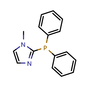 Chemical structure of 2-(Diphenylphosphino)-1-methyl-1H-imidazole , CAS 150404-18-5, AChemBlock W164172