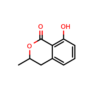 Chemical structure of 8-Hydroxy-3-methyl-3,4-dihydro-1h-2-benzopyran-1-one , CAS 1200-93-7, AChemBlock W164198