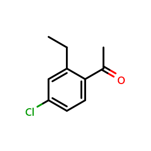Chemical structure of 1-(4-Chloro-2-ethylphenyl)ethanone , CAS 712349-88-7, AChemBlock W164207