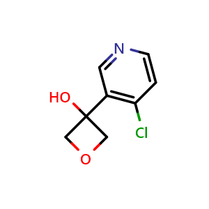 Chemical structure of 3-(4-Chloropyridin-3-yl)oxetan-3-ol , CAS 1454913-88-2, AChemBlock W164209
