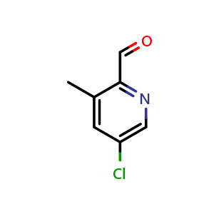 Chemical structure of 5-Chloro-3-methylpicolinaldehyde , CAS 780801-55-0, AChemBlock W164222