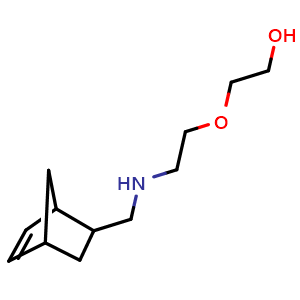 Chemical structure of 2-(2-((Bicyclo[2 2 1]hept-5-en-2-ylmethyl)amino)ethoxy)ethan-1-ol , CAS 1218055-40-3, AChemBlock W164229