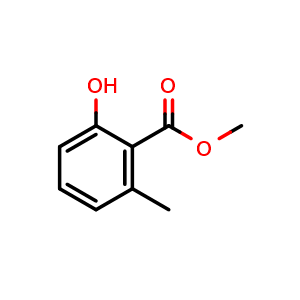 Chemical structure of Methyl 2-hydroxy-6-methylbenzoate , CAS 33528-09-5, AChemBlock W164236