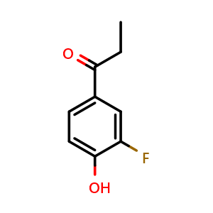 Chemical structure of 1-(3-Fluoro-4-hydroxyphenyl)propan-1-one , CAS 586-16-3, AChemBlock W164240