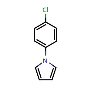Chemical structure of 1-(4-Chlorophenyl)-1H-pyrrole , CAS 5044-38-2, AChemBlock W164248