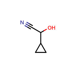 Chemical structure of 2-Cyclopropyl-2-hydroxyacetonitrile , CAS 5648-87-3, AChemBlock W164274