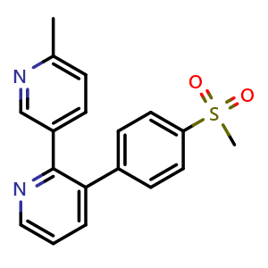 Chemical structure of 6'-Methyl-3-(4-(methylsulfonyl)phenyl)-2,3'-bipyridine (Etoricoxib Impurity) , CAS 1350206-14-2, AChemBlock W164291