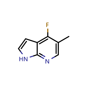 Chemical structure of 4-Fluoro-5-methyl-1H-pyrrolo[2,3-b]pyridine , CAS 1449321-44-1, AChemBlock W164297