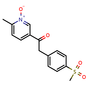 Chemical structure of 2-Methyl-5-(2-(4-(methylsulfonyl)phenyl)acetyl)pyridine 1-oxide (Etoricoxib Impurity) , CAS 1027162-35-1, AChemBlock W164300