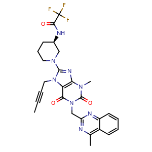 (R)-N-(1-(7-(But-2-yn-1-yl)-3-methyl-1-((4-methylquinazolin-2-yl)methyl)-2,6-dioxo-2,3,6,7-tetrahydro-1H-purin-8-yl)piperidin-3-yl)-2,2,2-trifluoroacetamide (Linagliptin Impurity)