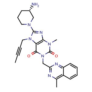 (S)-8-(3-Aminopiperidin-1-yl)-7-(but-2-yn-1-yl)-3-methyl-1-((4-methylquinazolin-2-yl)methyl)-3,7-dihydro-1H-purine-2,6-dione (Linagliptin Impurity)