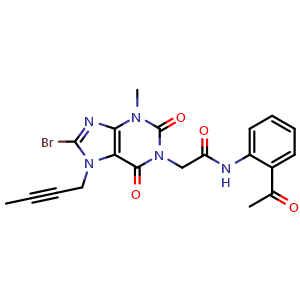 N-(2-Acetylphenyl)-2-(8-bromo-7-(but-2-yn-1-yl)-3-methyl-2,6-dioxo-2,3,6,7-tetrahydro-1H-purin-1-yl)acetamide (Linagliptin Impurity)