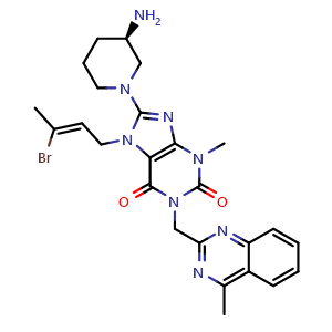 (R,Z)-8-(3-Aminopiperidin-1-yl)-7-(3-bromobut-2-en-1-yl)-3-methyl-1-((4-methylquinazolin-2-yl)methyl)-1H-purine-2,6(3H,7H)-dione (Linagliptin Impurity)