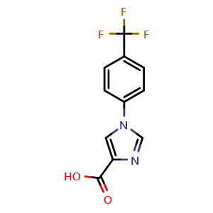 Chemical structure of 1-(4-(Trifluoromethyl)phenyl)-1H-imidazole-4-carboxylic acid , CAS 445302-31-8, AChemBlock W164384