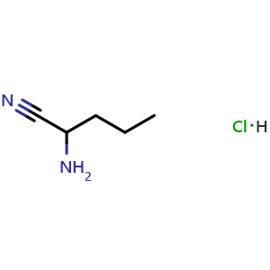 Chemical structure of 2-Aminopentanenitrile hydrochloride , CAS 111013-52-6, AChemBlock W164386