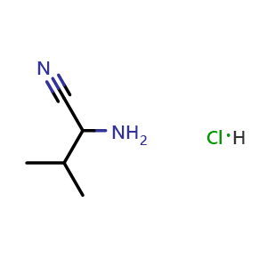 Chemical structure of 2-Amino-3-methylbutanenitrile hydrochloride , CAS 60586-49-4, AChemBlock W164387