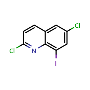 Chemical structure of 2,6-Dichloro-8-iodoquinoline , CAS 1702467-60-4, AChemBlock W164394