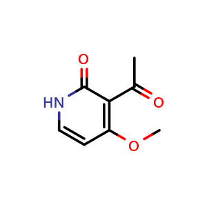 Chemical structure of 3-Acetyl-4-methoxypyridin-2(1H)-one , CAS 1393566-72-7, AChemBlock W164395