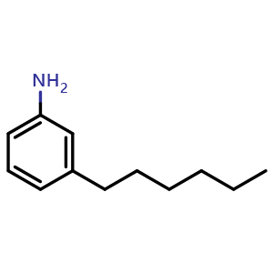 Chemical structure of 3-Hexylaniline , CAS 36042-29-2, AChemBlock W164397