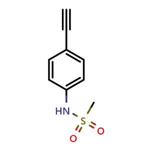 Chemical structure of n-(4-Ethynylphenyl)methanesulfonamide , CAS 111448-81-8, AChemBlock W164404