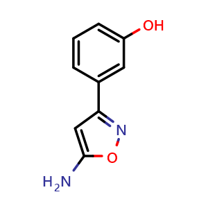 Chemical structure of 3-(5-Aminoisoxazol-3-yl)phenol , CAS 887591-58-4, AChemBlock W164406
