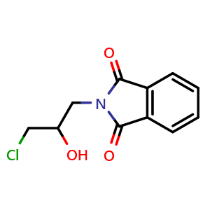 Chemical structure of 2-(3-Chloro-2-hydroxypropyl)isoindoline-1,3-dione , CAS 19667-37-9, AChemBlock W164412