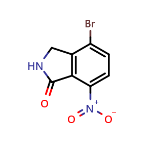 Chemical structure of 4-Bromo-7-nitro-2,3-dihydro-1H-isoindol-1-one , CAS 765948-99-0, AChemBlock W164414