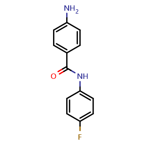 Chemical structure of 4-Amino-N-(4-fluorophenyl)benzamide , CAS 698988-07-7, AChemBlock W164428