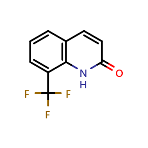 Chemical structure of 8-(Trifluoromethyl)quinolin-2(1H)-one , CAS 920494-30-0, AChemBlock W164442