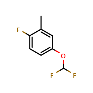 Chemical structure of 4-(Difluoromethoxy)-1-fluoro-2-methylbenzene , CAS 1214333-46-6, AChemBlock W164447