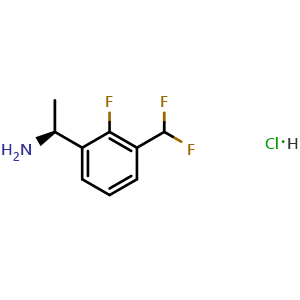 Chemical structure of (S)-1-(3-(Difluoromethyl)-2-fluorophenyl)ethanamine hydrochloride , CAS 2703745-91-7, AChemBlock W164453