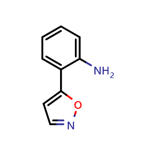Chemical structure of 2-(Isoxazol-5-yl)aniline , CAS 87488-63-9, AChemBlock W164472