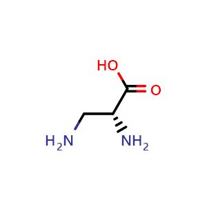 Chemical structure of (R)-2,3-Diaminopropanoic acid , CAS 1915-96-4, AChemBlock W164484
