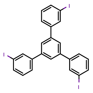 Chemical structure of 3,3''-Diiodo-5'-(3-iodophenyl)-1,1':3',1''-terphenyl , CAS 855239-61-1, AChemBlock W164489